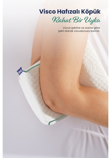 Bacak Arası Ortopedik Yastık Diz Arası Visco Yastık 25x19x14 Cm Beyaz
