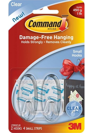 3m Command Küçük Boy Şeffaf Askı 2'li N:17092