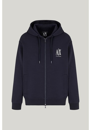 Erkek Regular Fit Fermuarlı Kapüşonlu Sweatshirt - Lacivert Deep Navy