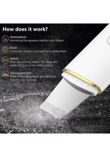 Ultrasonik Cilt Scrubber Derin Yüz Yüz Gözenek Temizleyici Scrubber Asansör Makinesi Güzellik Cilt Scrubber Iq6vs3 Beyaz