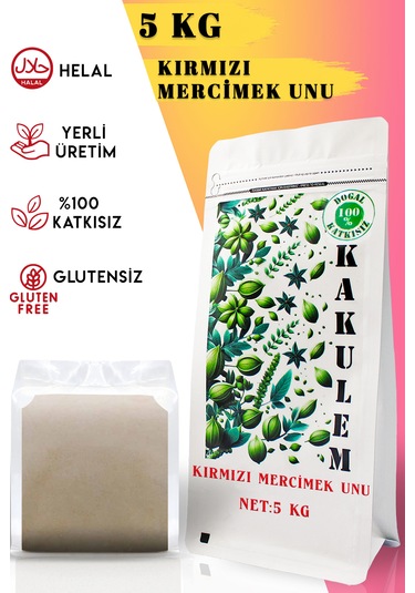 Kakulem Glutensiz Kırmızı Mercimek Unu 5 Kg