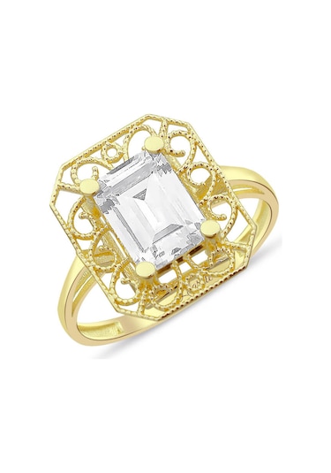 Lilarote Modelli Baget Altın Tektaş Yüzük