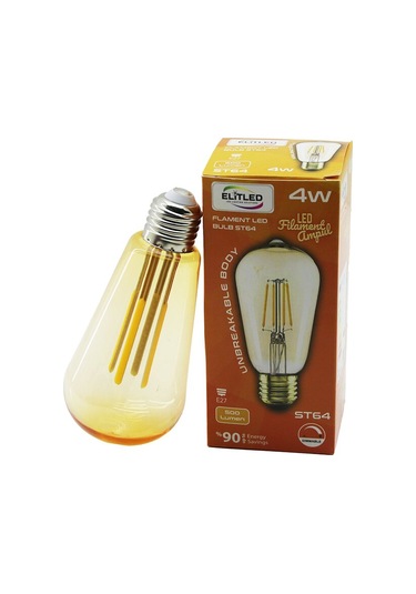 Elitled St-64 4w - E27 Gold Color Flament Led Rustik Ampul 500lum