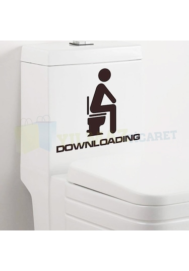 Yılmazetic Downloading Wc Klozet Yapıştırma Banyo Sticker 40 x 35 CM
