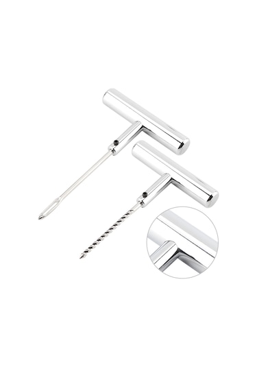 Lemestar Oto-motosiklet-mountain Bike Vakum Lastik Tamir Aleti Seti, Krom Vanadyum Çelik, Pas Koruma, Kolay Kullanım, 2 Parça Çatal Tipi Matkap + Genişletici Matkap