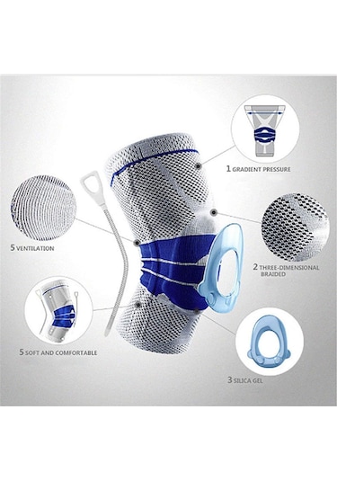 Dirsek Ve Diz Pedleri - Pc Basketbol Desteği Silikon Yastıklı Diz Pedleri Gri, M