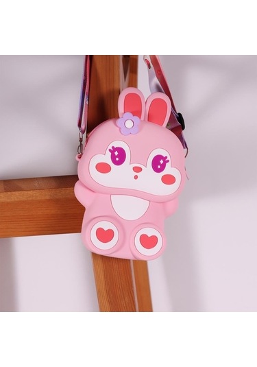 Fastbuy Örgü Mивки Oyuncak Siyah Tavşan Omuz Çantası Çok Renkli