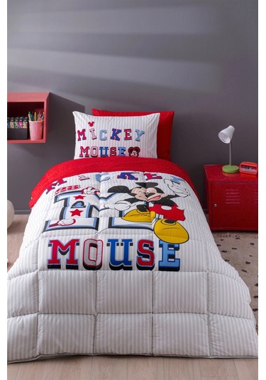 Özdilek Lisanslı Tek Kiş Çocuk Uykuseti-mickey Mouse Collage Gri Gri