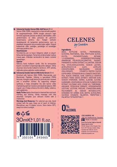 Celenes By Sweden Somon Dna Pdrn Onarıcı & Yenileyici Active Serum, 30 Ml
