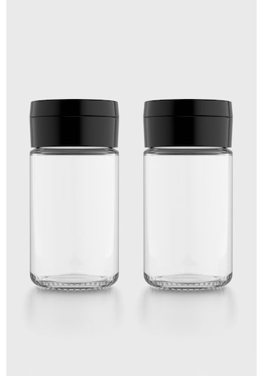 Renga Dorian 105 Ml Siyah Kapaklı 2'li Cam Tuzluk Biberlik Seti 121006 Siyah