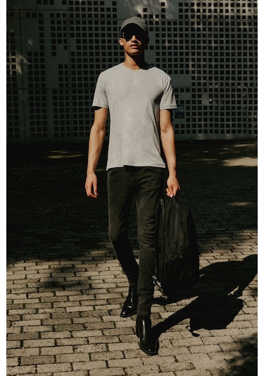 AC&Co / Altınyıldız Classics 4A4800000001GMJXS Slim Fit Bisiklet Yaka Pamuklu Erkek Tişört Gri Melanj AC&Co / Altınyıldız Classics 4A4800000001GMJXS Slim Fit Bisiklet Yaka Pamuklu Erkek Tişört Gri Melanj