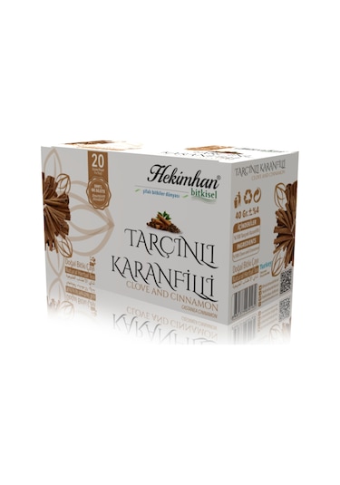 Hekimhan Bitkisel Tarçınlı Karanfilli Doğal Bitki Çayı Süzen Poşet 2'li 20 x 2 G