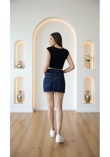 Divinus Crop Top T-shırt Siyah