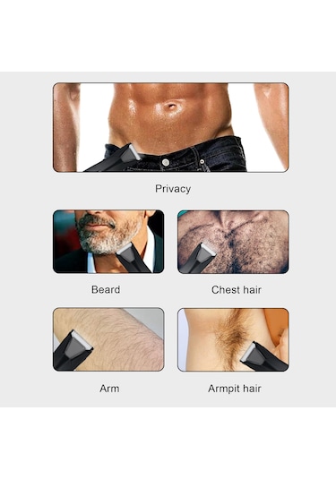 Moveevo Zcb108 Erkek Tıraş Makinesi Özel Bölgeler Koltuk Altı Kılları Düzeltici Siyah + Şarj Standı