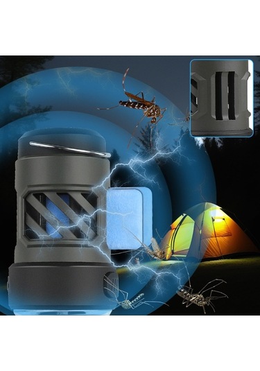 Maoyaya Led Sivrisinek Kovucu Kamp Işık Dış Aydınlatma El Feneri Çok Fonksiyonlu Kamp Işık Tripod Kamp Işıkları Siyah Siyah