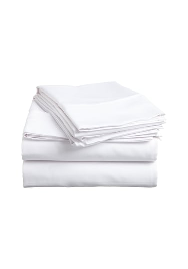 Beyaz Düz Çift Kişilik %100 Pamuk Otel Çarşaf 240×260 Cm 63 Tel