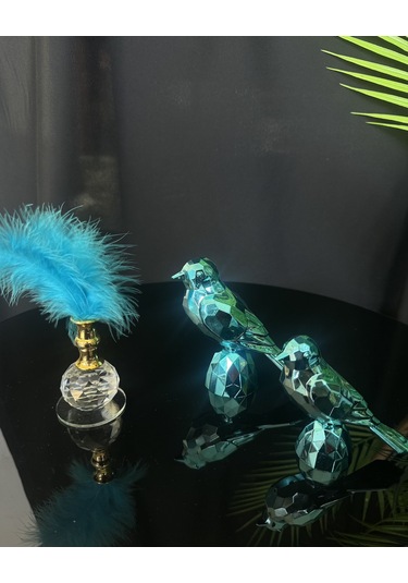 Meadow Gold Dekoratif Kuş Ve Tüylük Seti Parliament Mavi