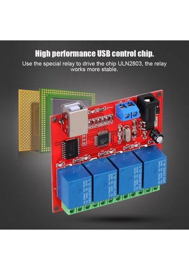 Ximistore9 24v 4 Yollu Bilgisayar Usb Kontrol Rölesi - Kararlı Bağlantı, İki Yollu Güç Girişi, Askeri Seviye Pcb