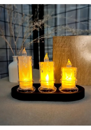 Ankon Home Dekoratif Yanıp Sönen Led Mumlar 3 Adet 177782444