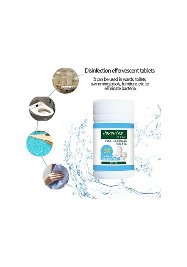 Pazly Springsun 100g Havuz Temizleme Tabletleri - Güçlü Dezenfeksiyon, Kolay Kullanım, Beyaz Paket