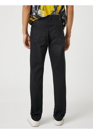 Koton Straight Fit Boru Paça Kot Pantolon - Mark Jean Siyah 3sam40024nd 3sam40024nd999 Siyah