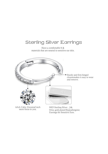 Yaleker 925 Gümüş Ve Tıbbi Çelikten Yapılmış Alerjiye Duyarsız Küçük Zirkonlu Küpe Seti - Çoklu Piercing İçin Uygun Günlük Kullanim Helix Tragus Konk Mühürleri Gümüş