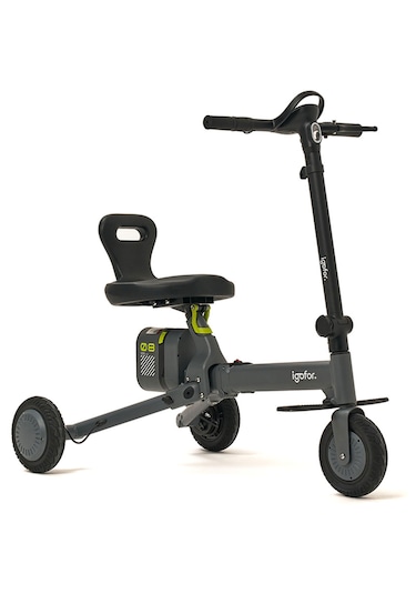 İgofor 3 Tekerlekli Katlanabilir Elektrikli Oturulabilir Scooter Gri