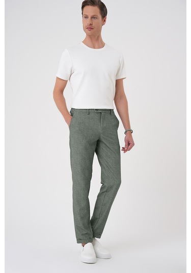 Efor Comfort Fit Kırçıllı Beli Lastikli Yeşil Jogger Pantolon P 1176 Yeşil