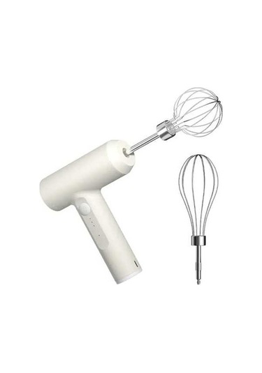 Ulzyvf Yumurta Yiyecek Taşınabilir Pişirme Mutfak Mikseri Mikser Krem Kek Kablosuz Hızları Hamur Gereçleri Elektrikli Çırpıcı Beyaz Beyaz Adet 3 1 Kw Beyaz