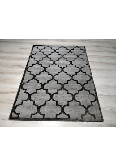 Eko Halı Como Cm04 Gri Siyah Modern Halı 120X170 Cm