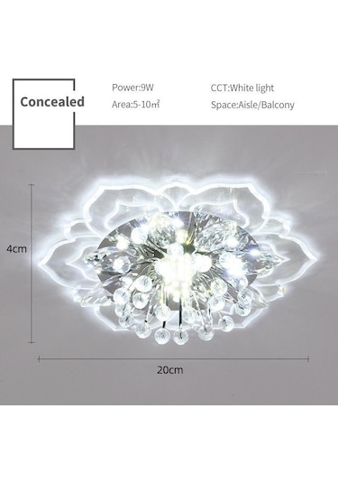 Beyaz Modern Kristal Yaprakları Led Tavan Işık Koridor Koridor Koridor Merdiven Mutfak Kahve Barı Kapalı Lamba Gizli Beyaz