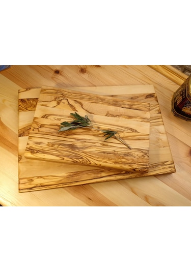 Zeytin Ağacı Doğal Ahşap Büyük Kesme Sunum Mutfak Tahtası