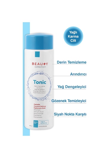 Beauty Collection Temizleyici Tonik Yağlı ve Karma Ciltler 200 ML