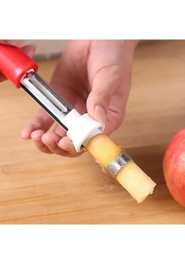 Cbtx 2'si 1 Arada Meyve Soyma Ve Çekirdek Pompalama Aleti Paslanmaz Çelik Sebze Oyacağı Yeşil Beyaz