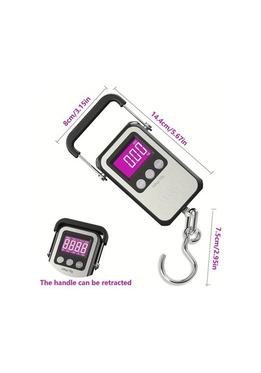 Xuweiwei 60kg 10g Hassas El Tipi Dijital Terazi Arka Aydınlatmalı Lcd Ekran Taşınabilir Asma Terazisi Kamp Mutfak Balıkçılık Aaa Pil -