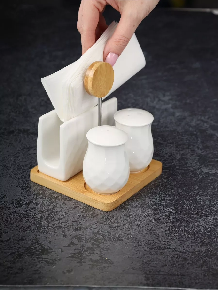 Gift'n'home Tuzluk-karabiberlik Baharat Seti Mutfak 189756119 Beyaz