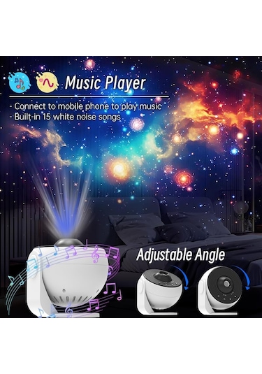 Star Projector, Galaxy Projector Planetarium Projector, 4k İle Yatak Odası Ultra Clear Galaxy Night Light İçin
