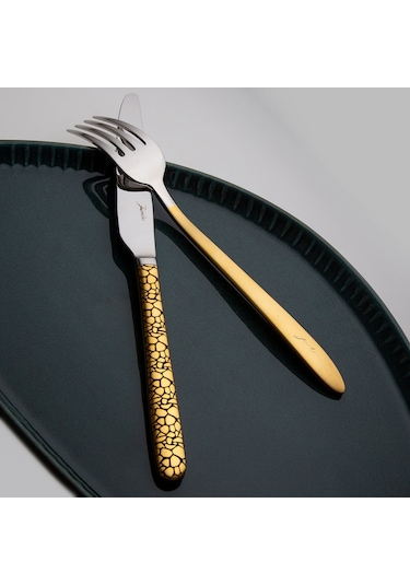 Jumbo 9400 Safari Gold 12 Kişilik 84 Parça Çatal Kaşık Bıçak Takımı Gold