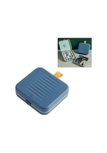 Flybuy Manyetik Dikiş Kutusu Seti - 21 Adet Araç - Ev/küçük - Mavi - 12.3x11x3.3 Cm Evde Kullanım İçin Mükemmel Dikiş Aleti Saklama Çözümü