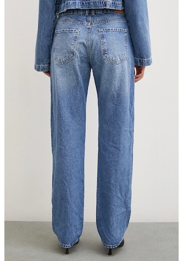 Never More Beş Cepli Yülsel Bel Regular Fit Jean Mavi Mavi