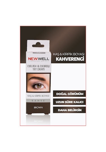 New Well Kaş Kirpik Boyası Kahverengi
