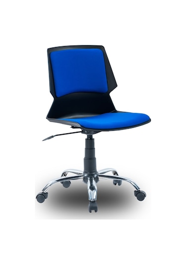 Ofiscombin Ofis Büro Metal Ayaklı Döner Tekerli Ders Çalışma Sandalyesi Parlement Mavi Kumaş 00047499883