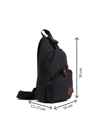 Newish Polo Erkek Kanvas Kumaş Usb Ve Kulaklık Çıkışlı Çapraz Göğüs Bel Ve Omuz Çantası New117 - Siyah