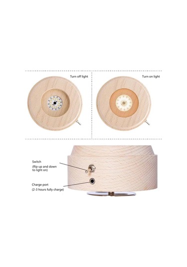 Yifomall "led Işık Projeksiyonlu Dönen Kristal Küre Müzik Kutusu - Usb Şarjlı Dekoratif Hediye"