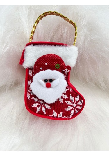 Yılbaşı Ağaç Süsü Süslü Süpriz Kutusu Çorap Modeli 15x10 Cm