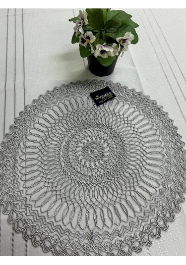 Nivemeshome Gri Örme Takım 7 Parça Sunumluk Seti Runner + Supla 6 Adet Gri