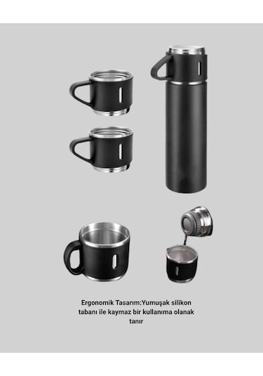 Bfs Paslanmaz Çelik Termos Seti 500 Ml Kapasite, 6-12 Saat Isı Koruma, Hediye Kutulu Çok Renkli