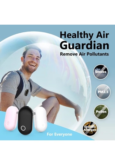 Oldfriend Siyah Ionkını Taşınabilir Hava Temizleyici Kolye - Şarj Edilebilir, Sessiz, Usb