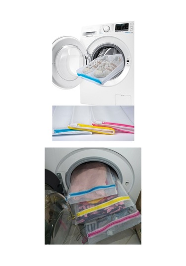 3&amp 39 Lü Çamaşır Yıkama Filesi Set Renkli Fermuarlı Pratik Çamaşır Yıkama Filesi Seti - Mapı-435484 Renkl