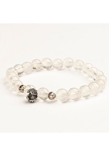 Kristal Kuvars Doğal Taş Bileklik 8 Mm Bilinç Aç Renkli
